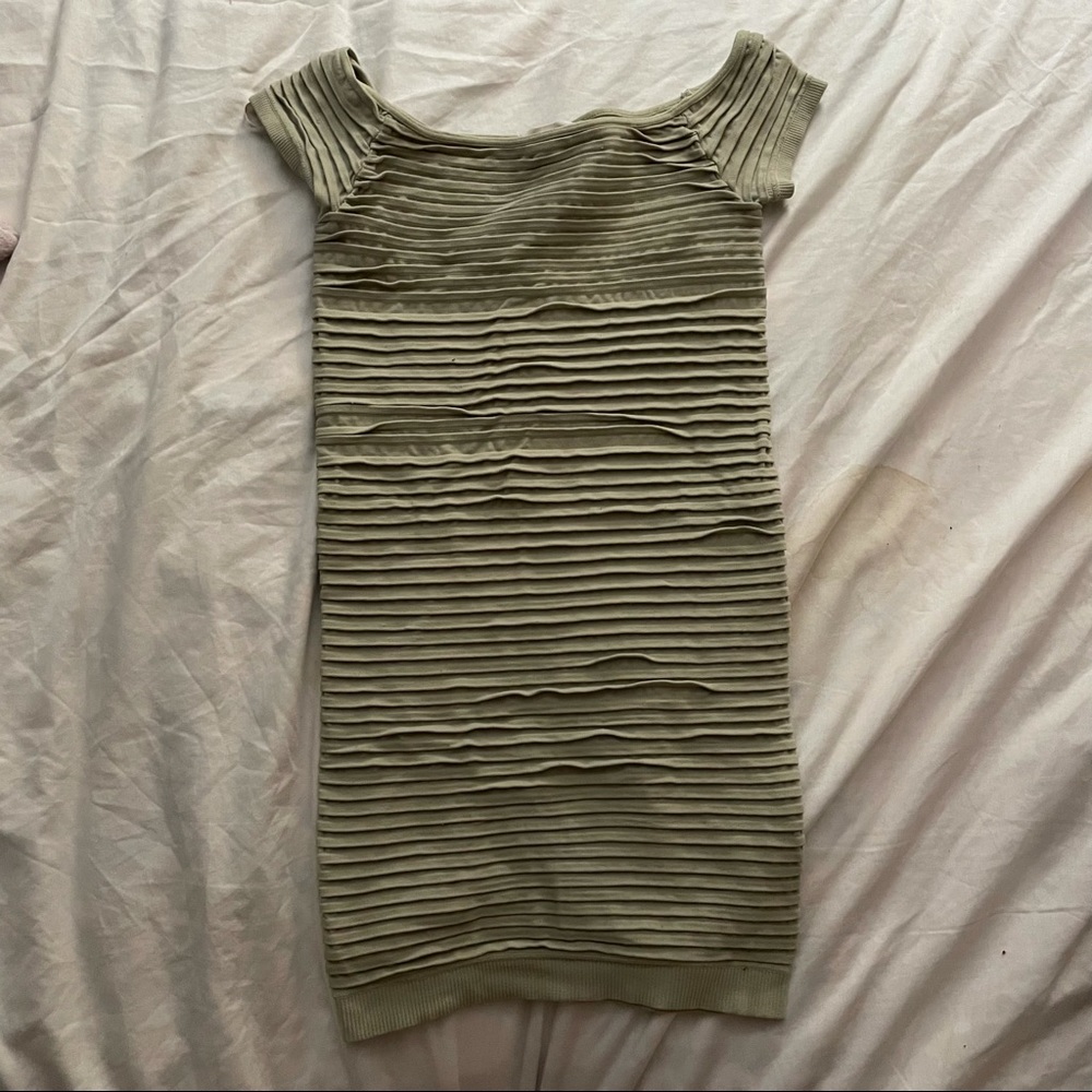 Mint green ribbed dress
